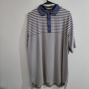 Peter Millar Navy and White‎ Striped Polo
